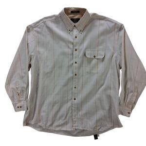 Mens orvis button down long sleeve shirt size 2XL XXL Cream plaid